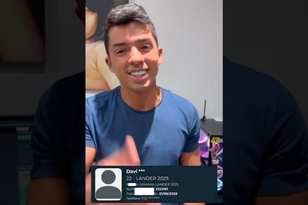 Davi dos Santos Pires levou pra casa uma Yamaha LANDER 2025