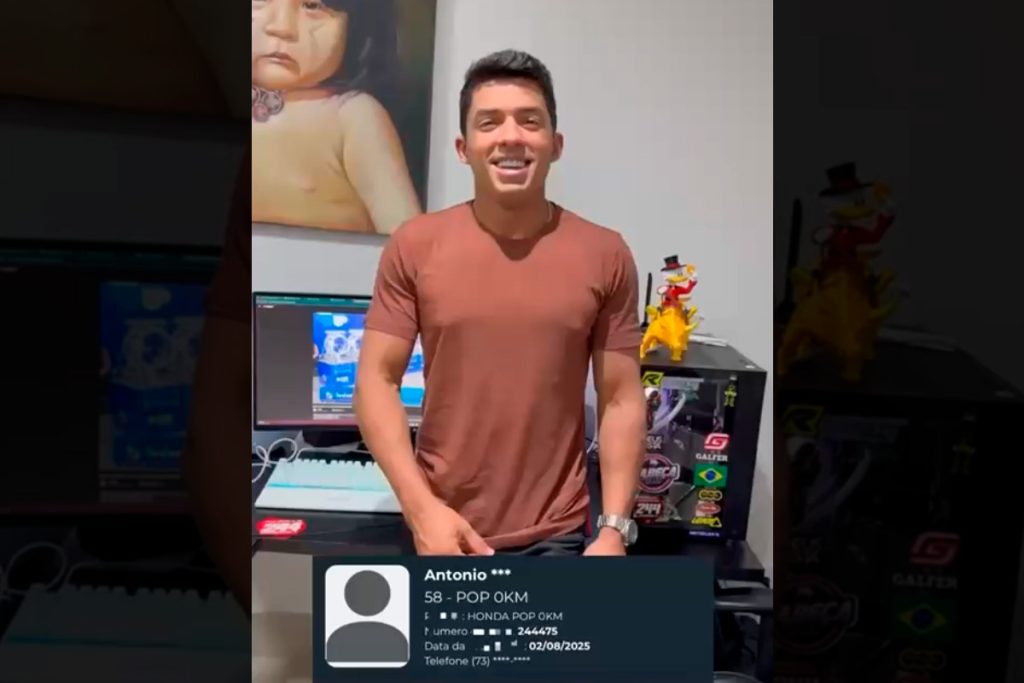 Antônio Bispo dos Santos Filho levou pra casa uma POP 0KM