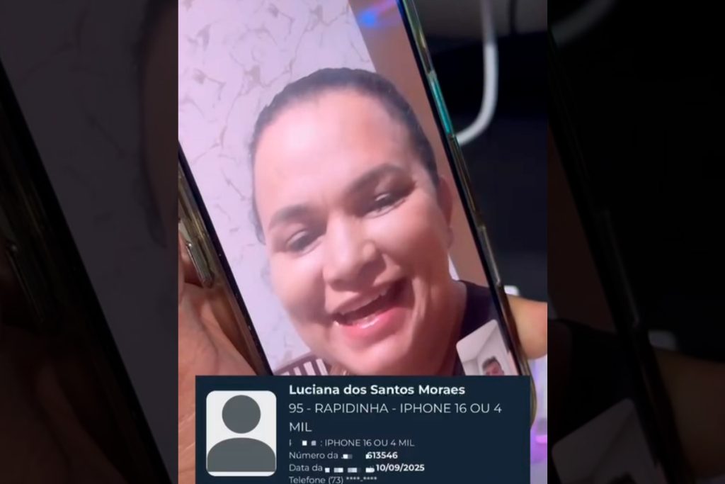 Luciana dos Santos Moraes levou pra casa IPHONE 16 OU 4MIL NA CONTA
